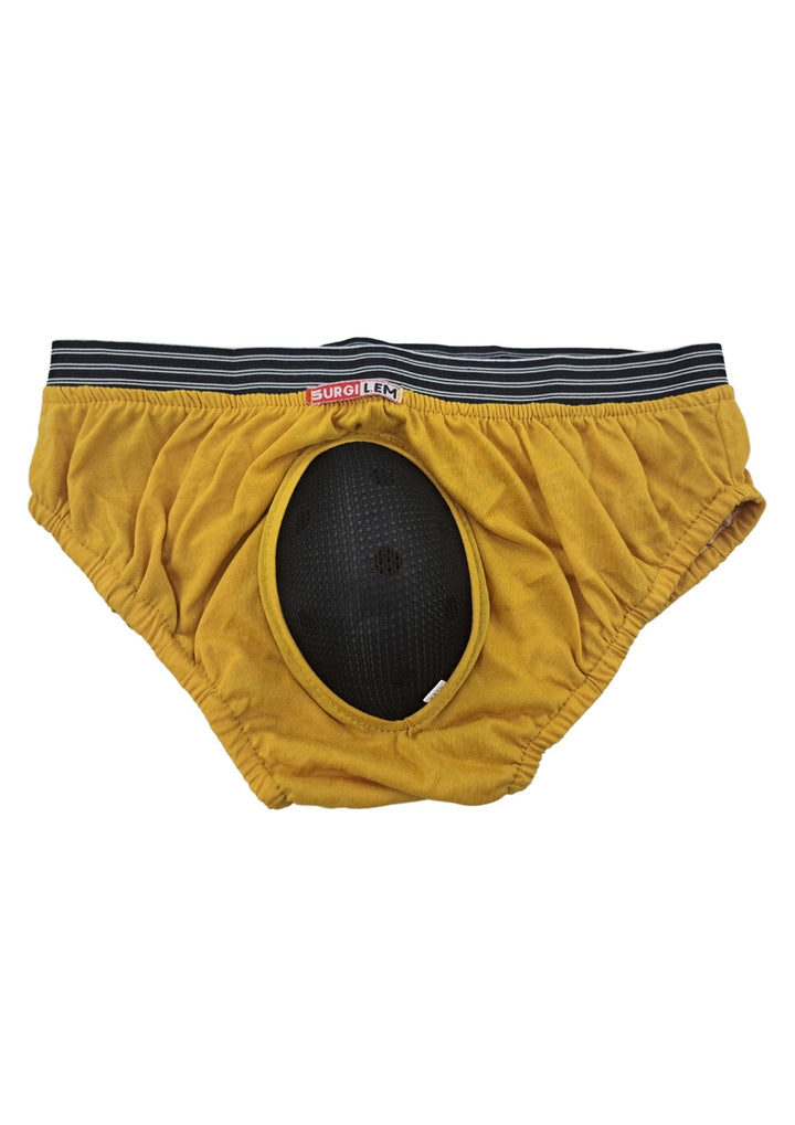 A football in Surgilem Circumcision Pants, used for post circumcision care. (Brand Name: beehive2u)
